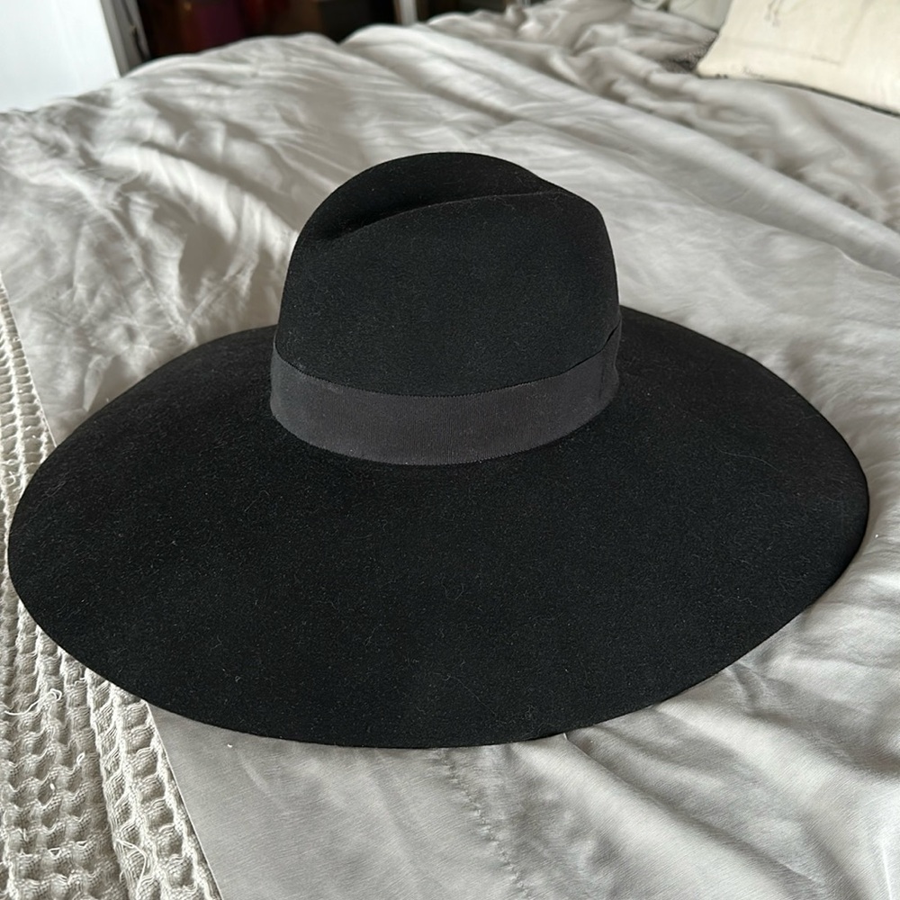 SAINT LAURENT Paris Runway Hedi Slimane Fedora Rabbit Fur Women's Hat 56 - Picture 2 of 7